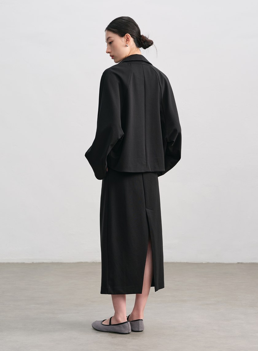 簡約可拆領針織外套