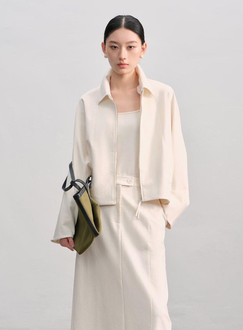 簡約可拆領針織外套