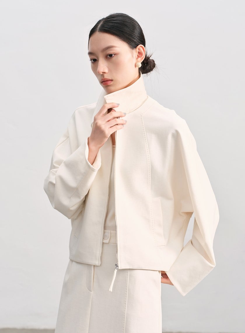 簡約可拆領針織外套