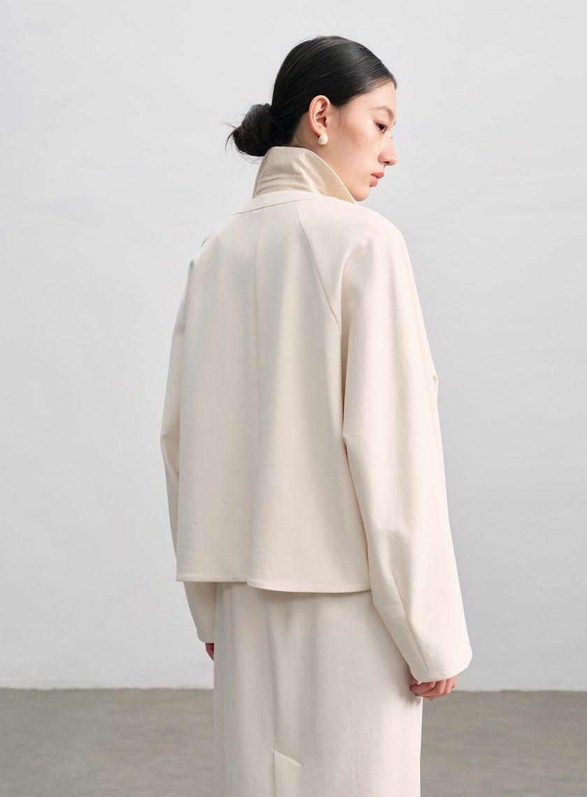 簡約可拆領針織外套