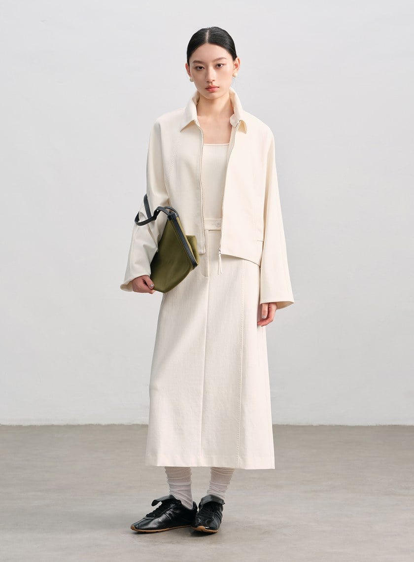 簡約可拆領針織外套