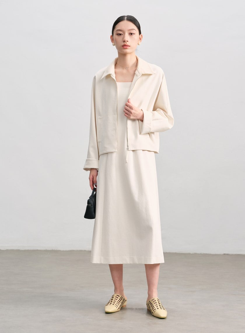 簡約可拆領針織外套