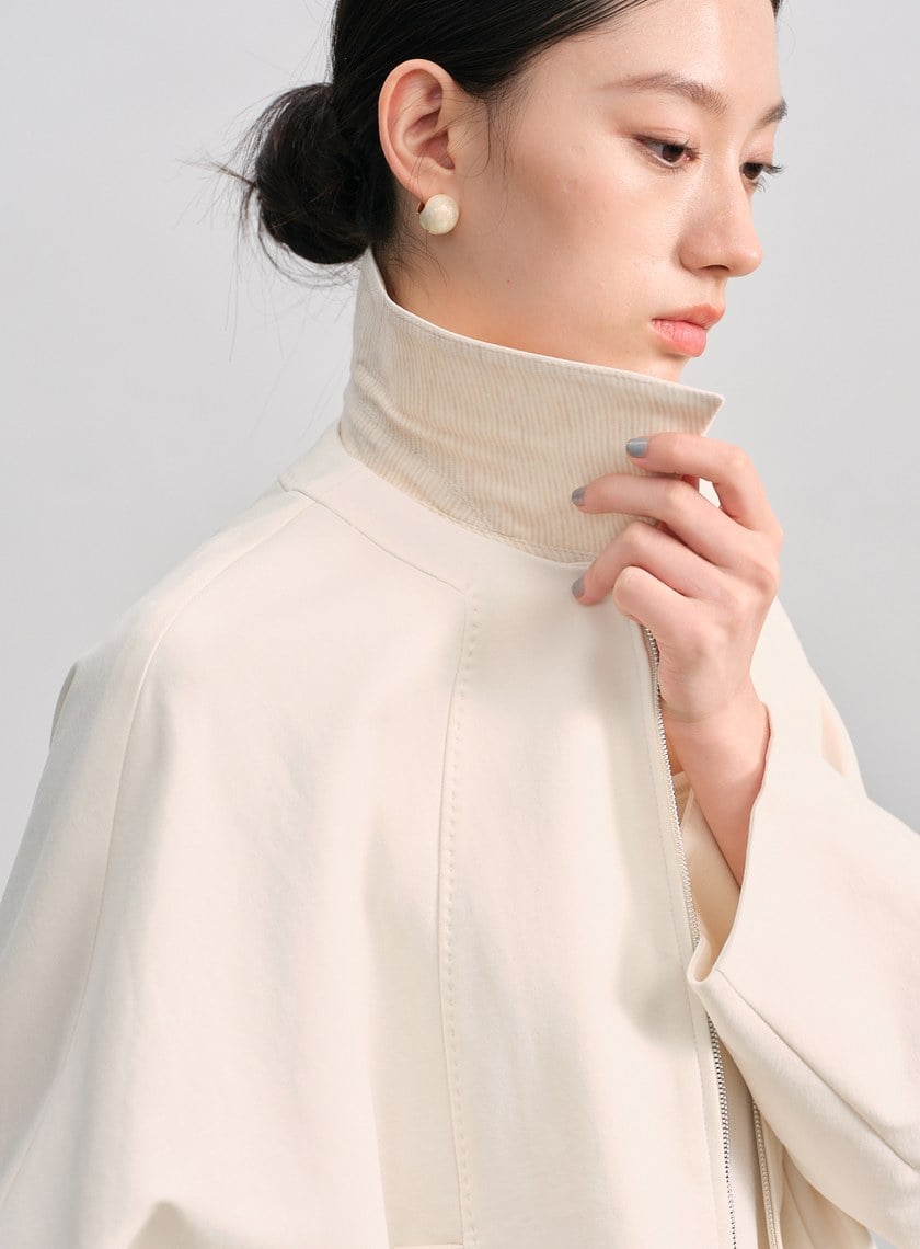 簡約可拆領針織外套