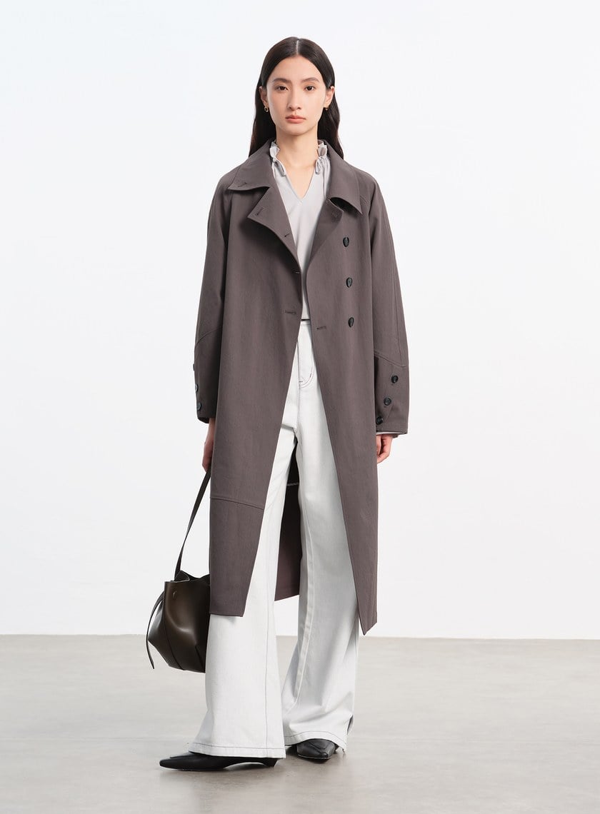 輕盈中空紗繭型風衣