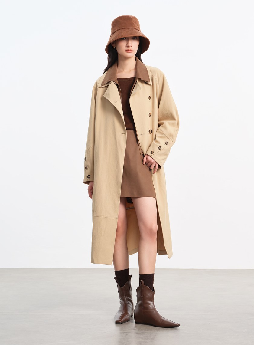 輕盈中空紗繭型風衣