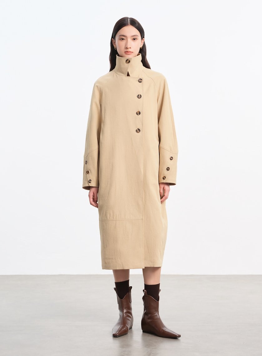 輕盈中空紗繭型風衣