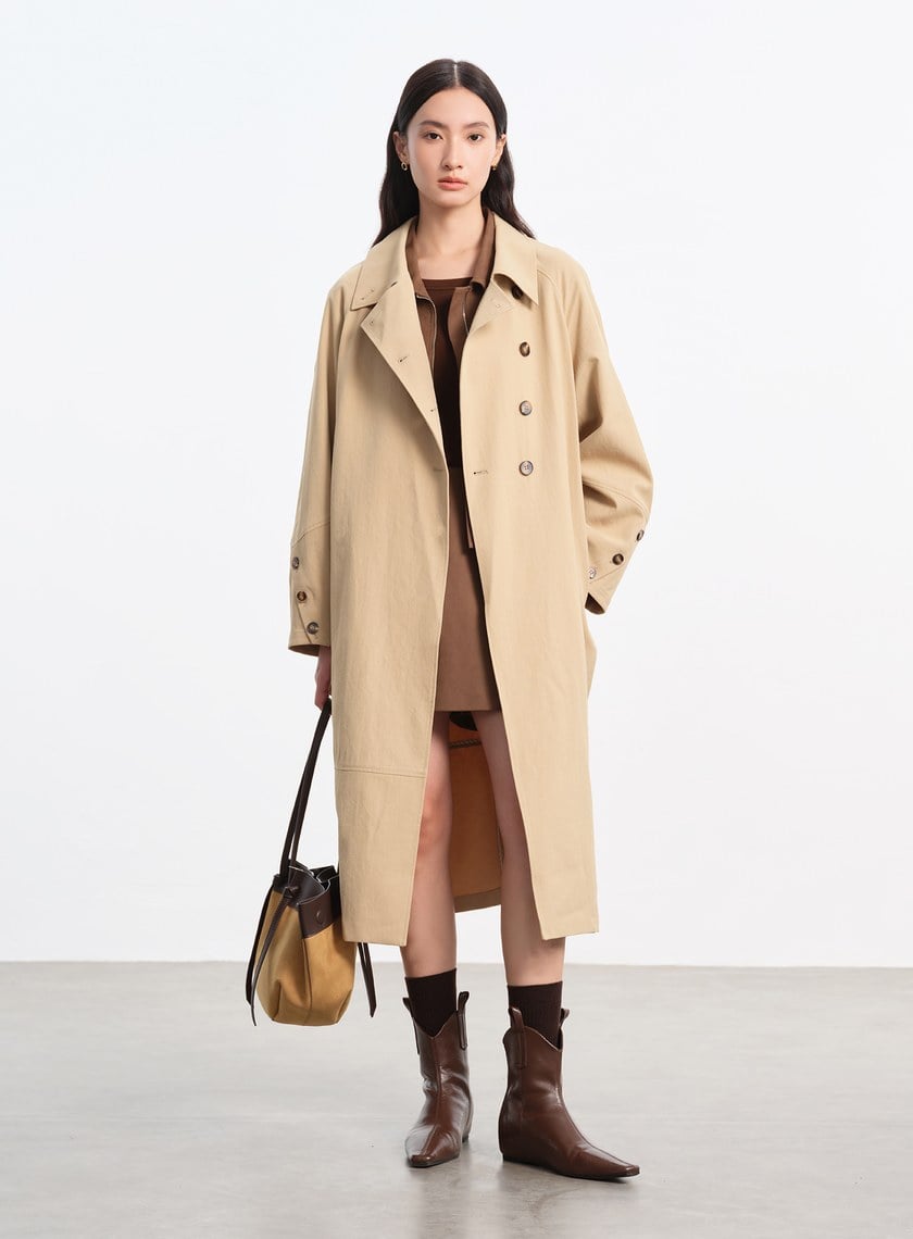 輕盈中空紗繭型風衣