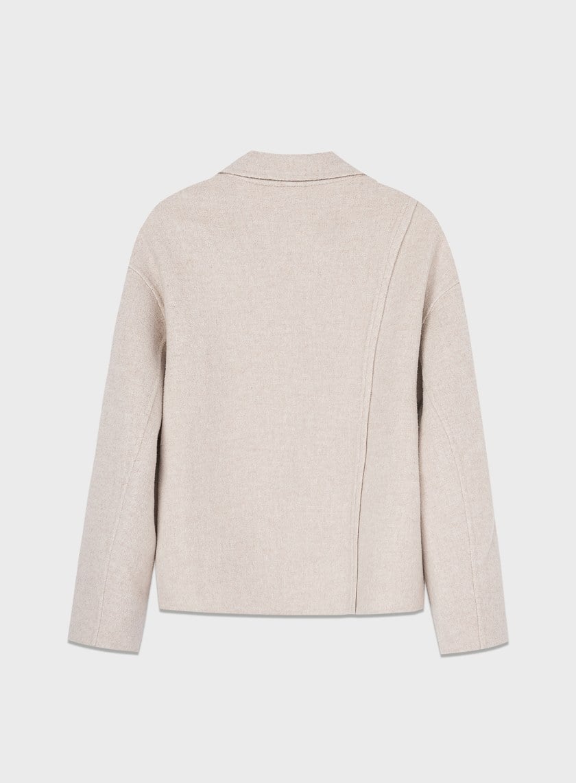 不對稱羊毛短大衣