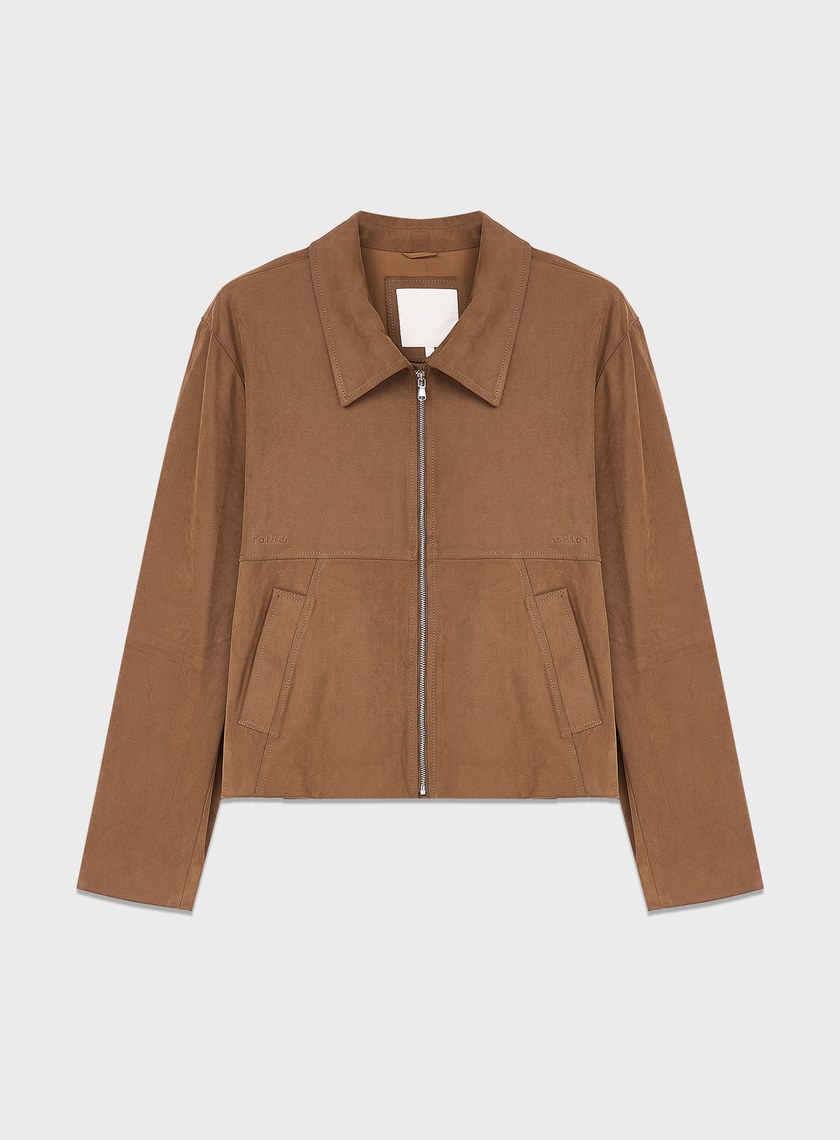 仿麂皮短版外套