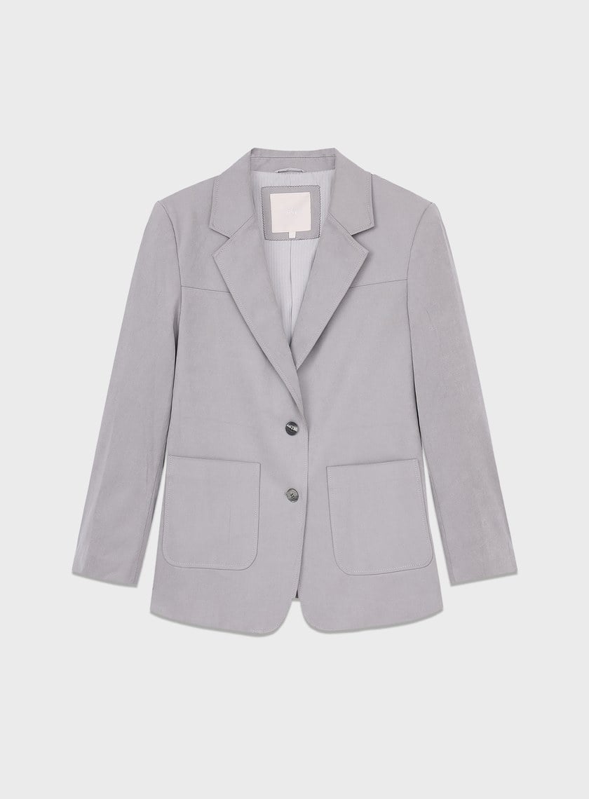 仿麂皮寬版西裝外套