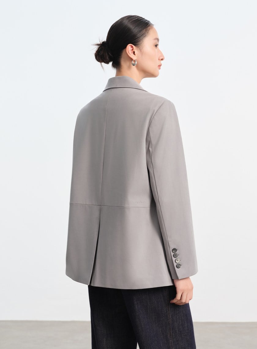 仿麂皮寬版西裝外套