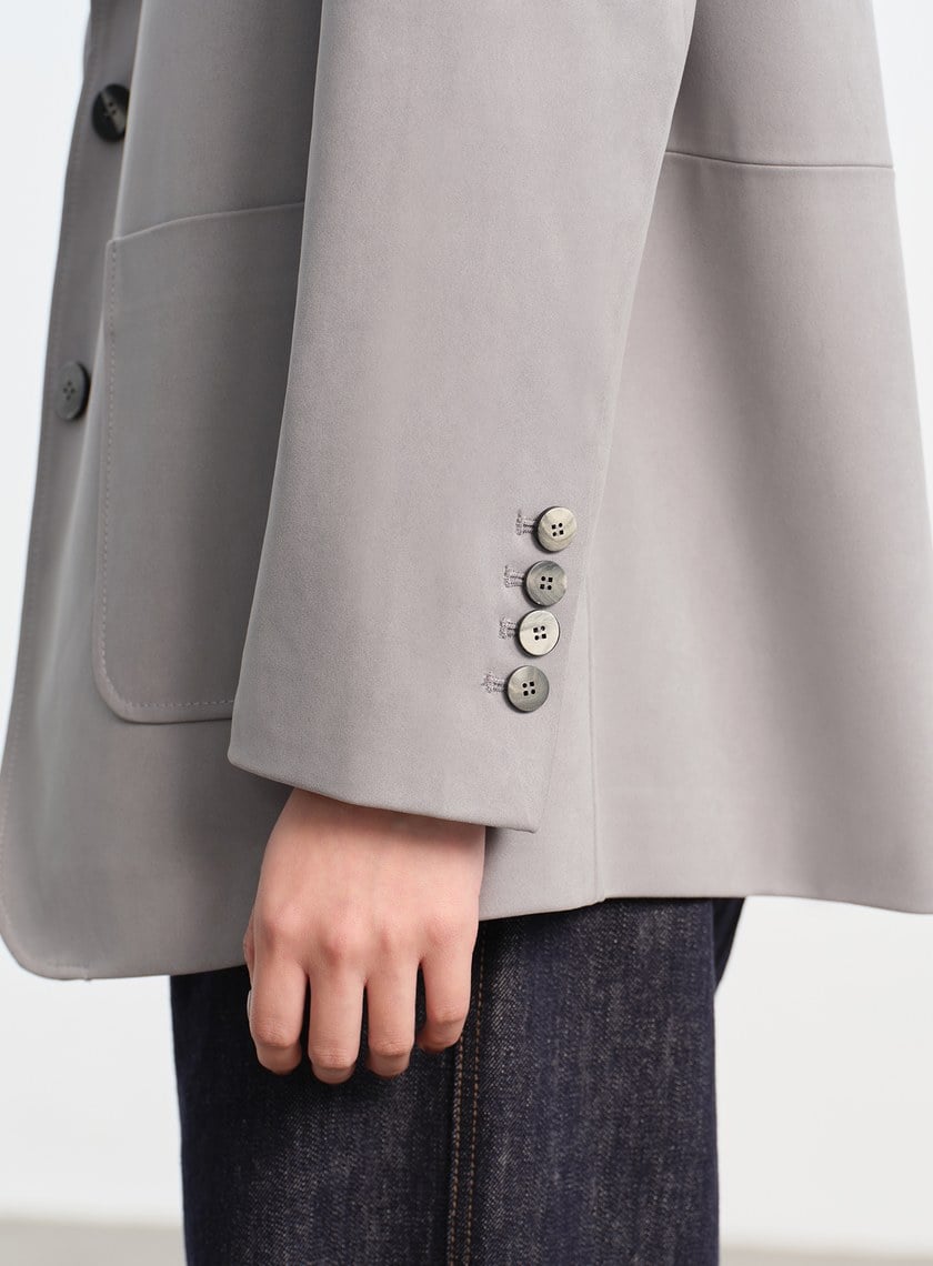 仿麂皮寬版西裝外套