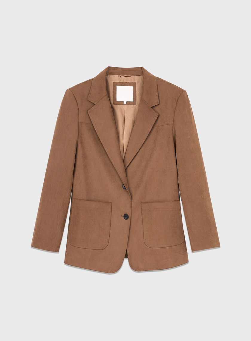 仿麂皮寬版西裝外套