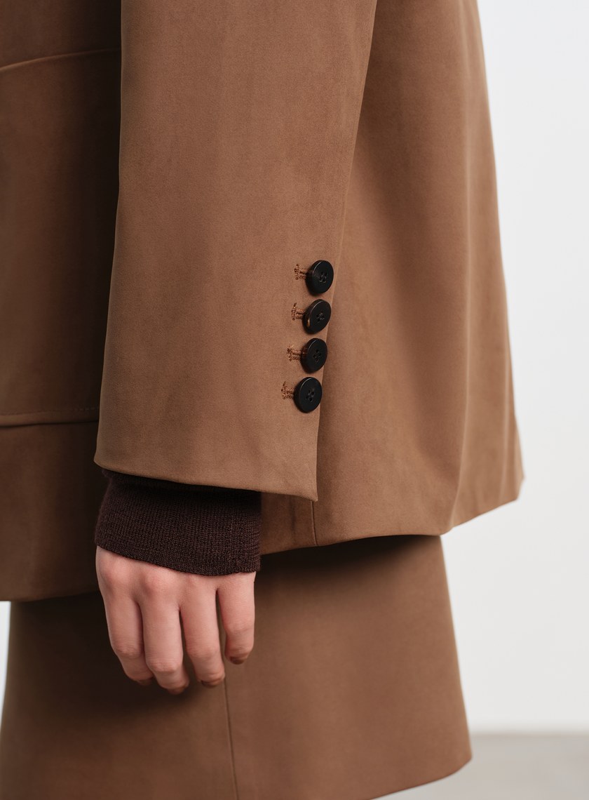 仿麂皮寬版西裝外套