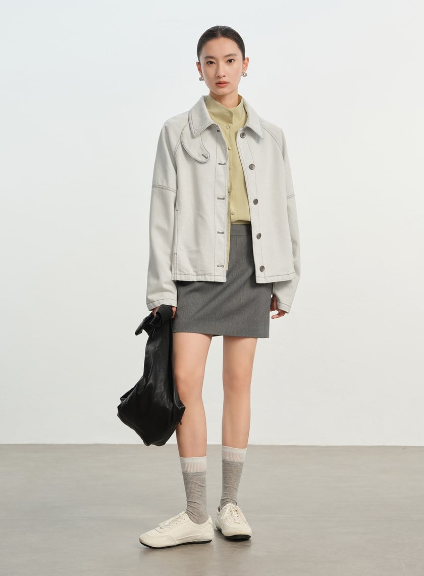 慵懶水洗感牛仔夾克