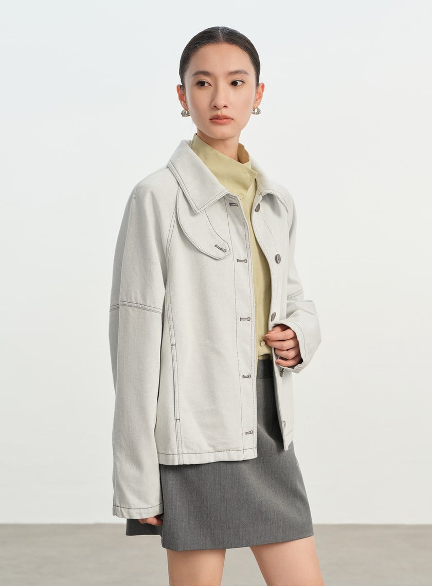 慵懶水洗感牛仔夾克