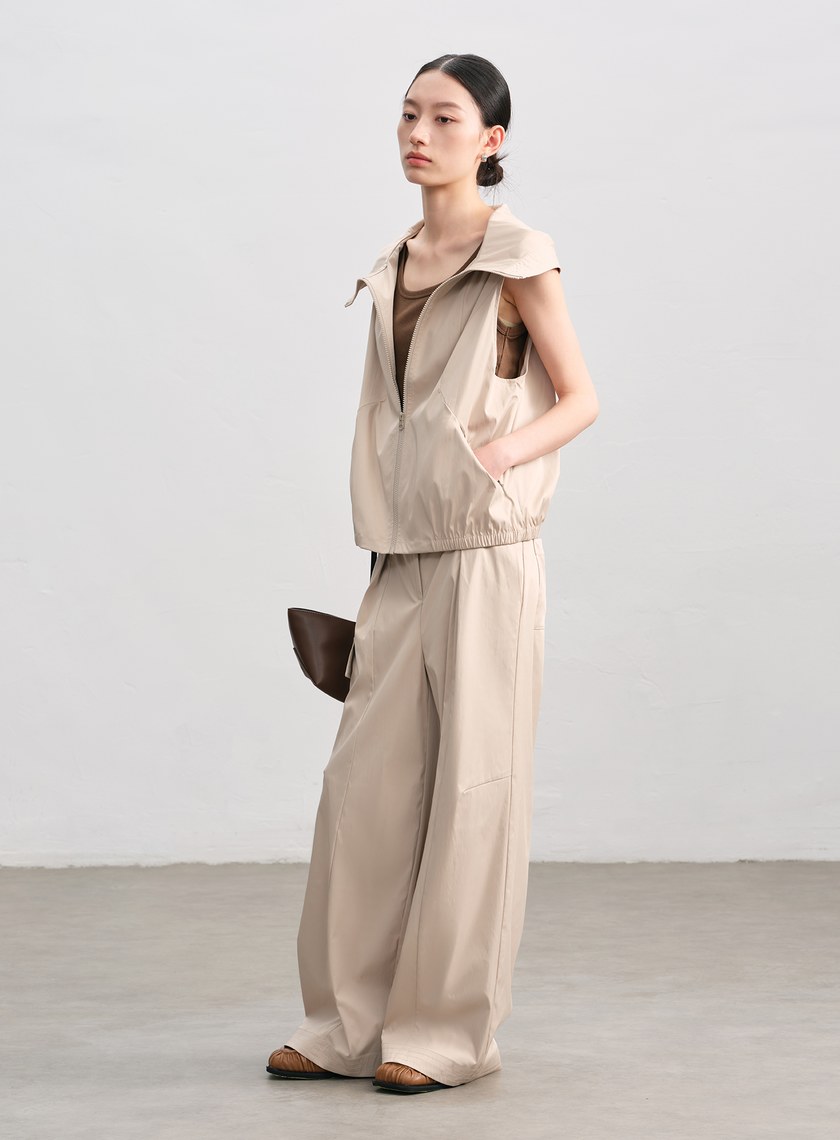 休閒感雙色連帽背心