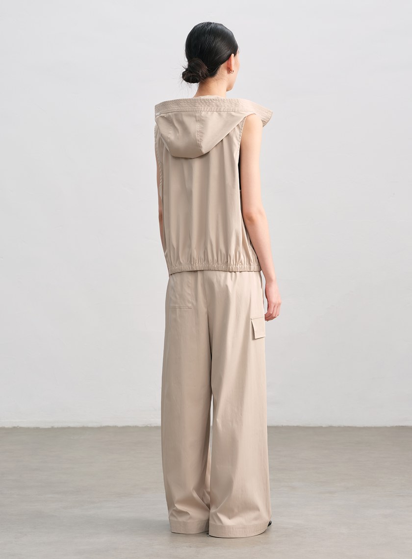 休閒感雙色連帽背心