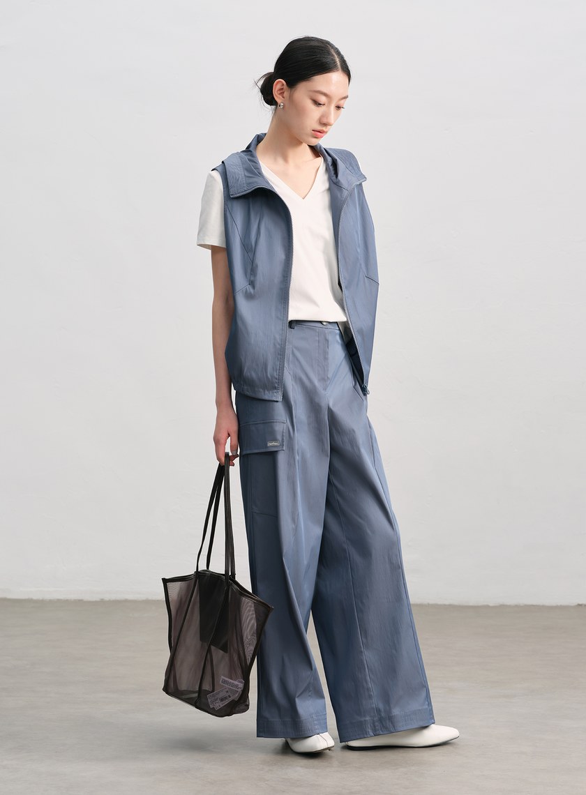 休閒感雙色連帽背心