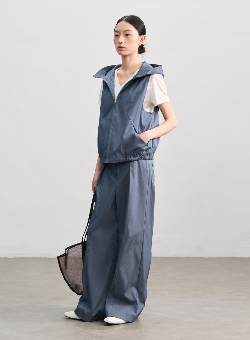 休閒感雙色連帽背心