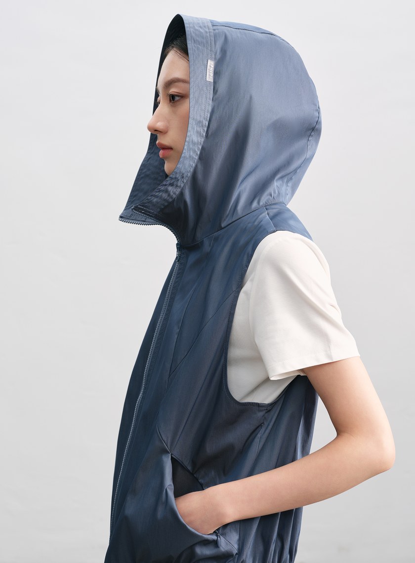 休閒感雙色連帽背心