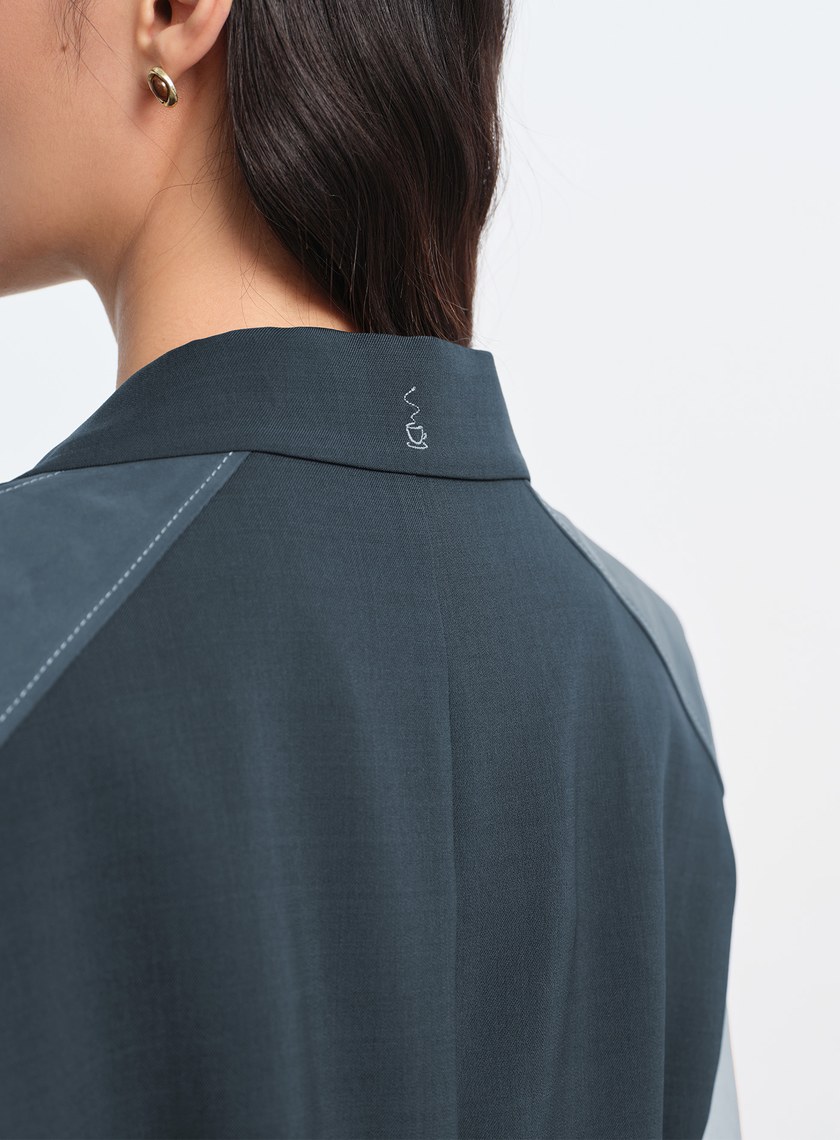 經典麂皮拼接西裝背心