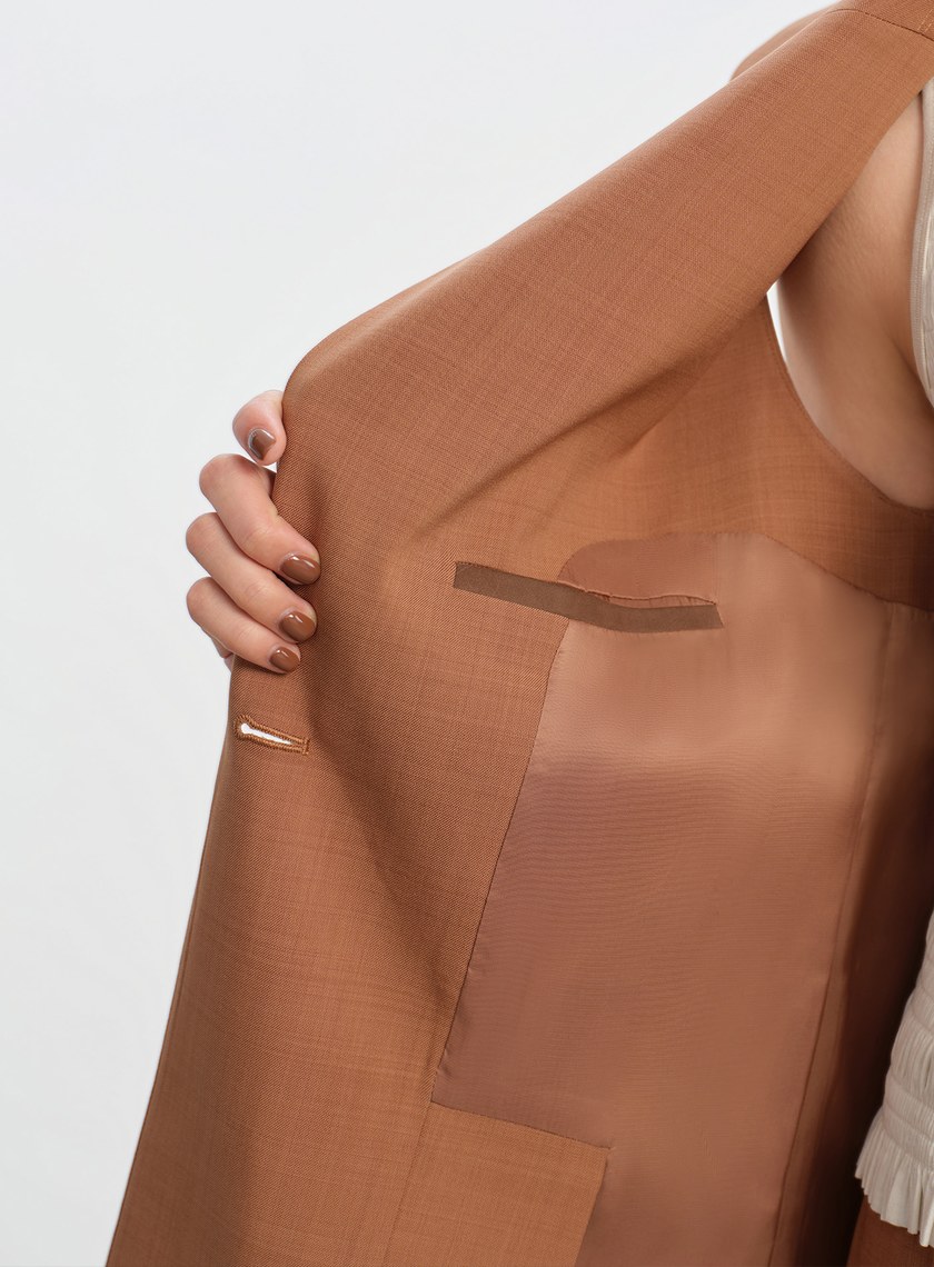 經典麂皮拼接西裝背心