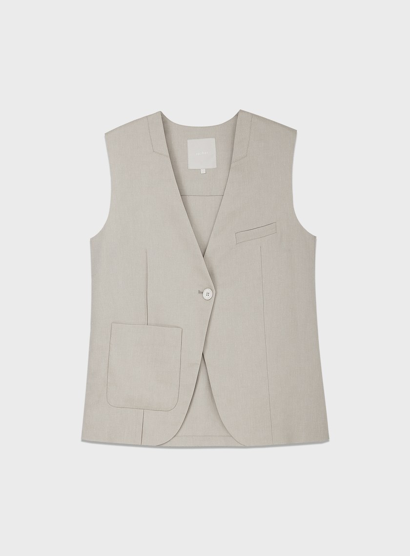 雲感修身西裝背心
