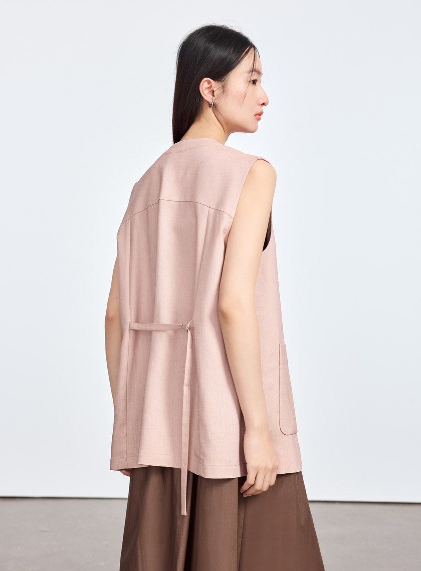 雲感修身西裝背心