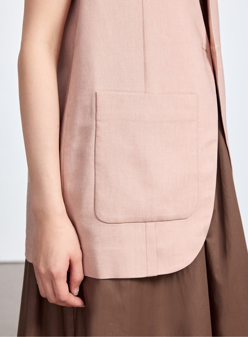 雲感修身西裝背心