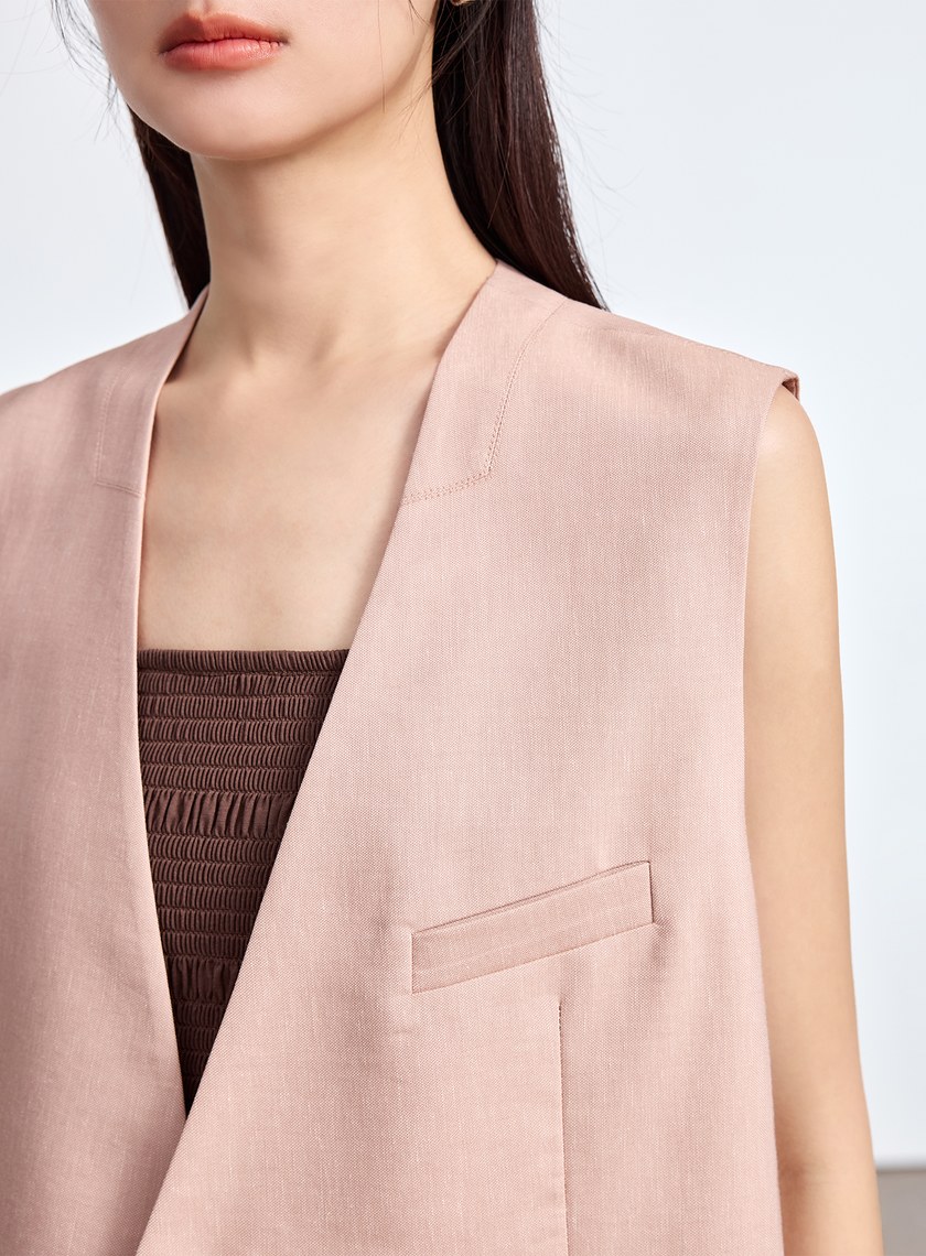 雲感修身西裝背心