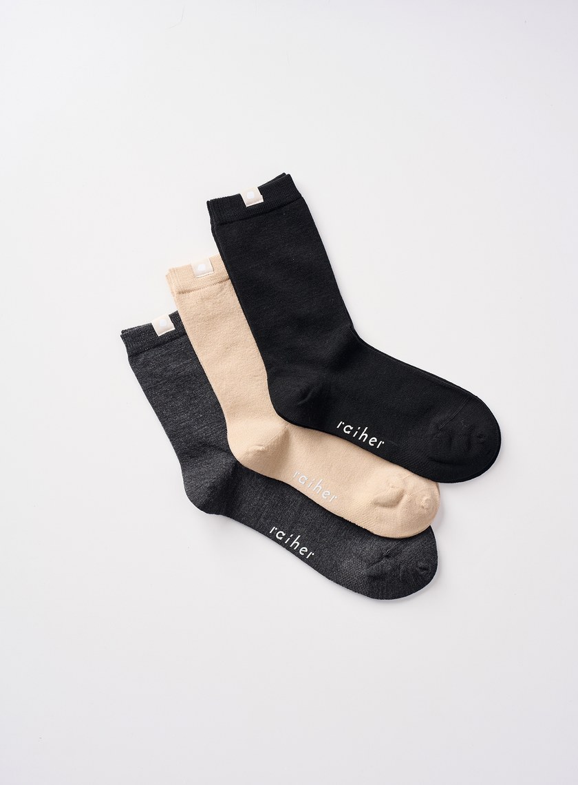 輕薄羊毛中筒襪