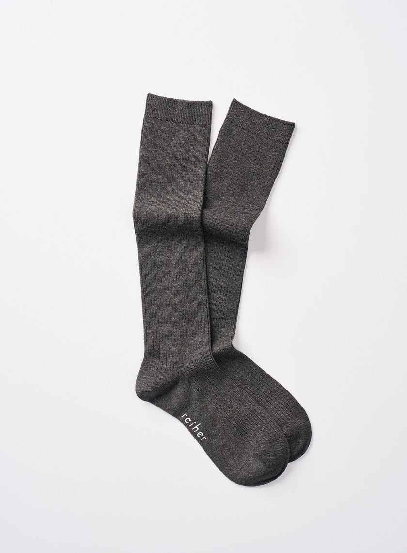 仿羊毛羅紋中筒襪