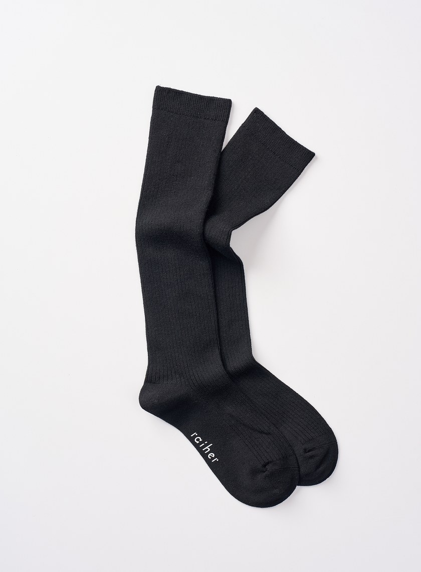 仿羊毛羅紋中筒襪