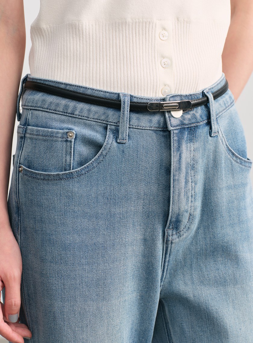 簡約方形金屬頭皮帶