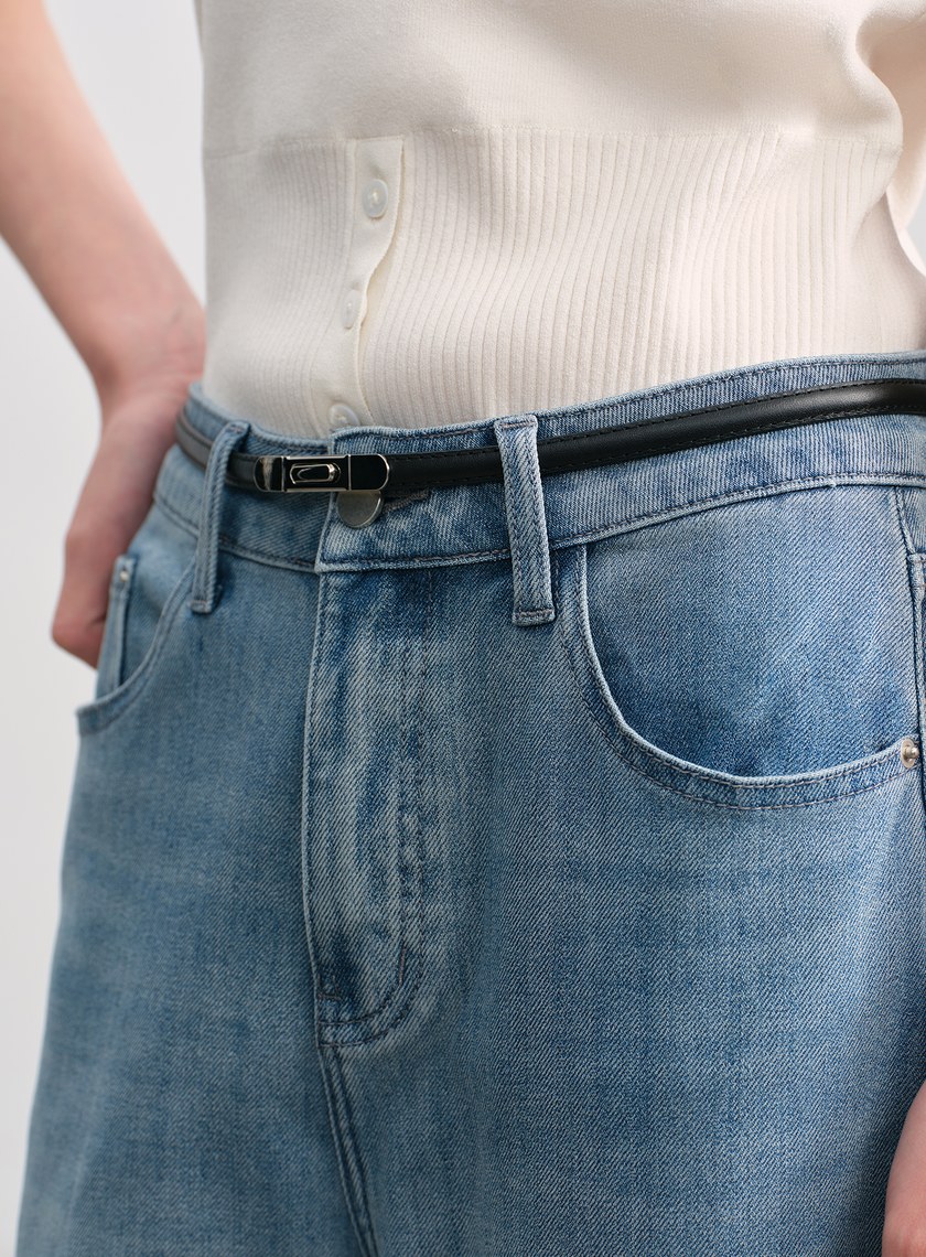 簡約方形金屬頭皮帶