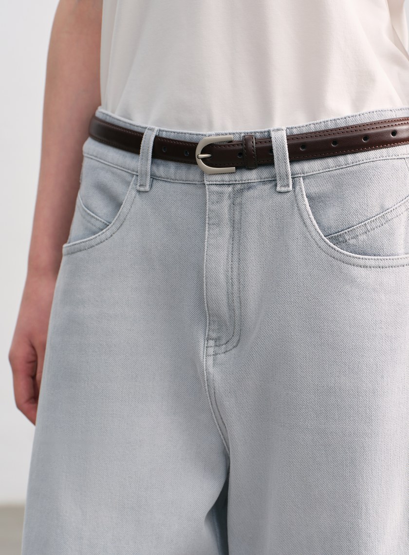 率性金屬圓框皮帶