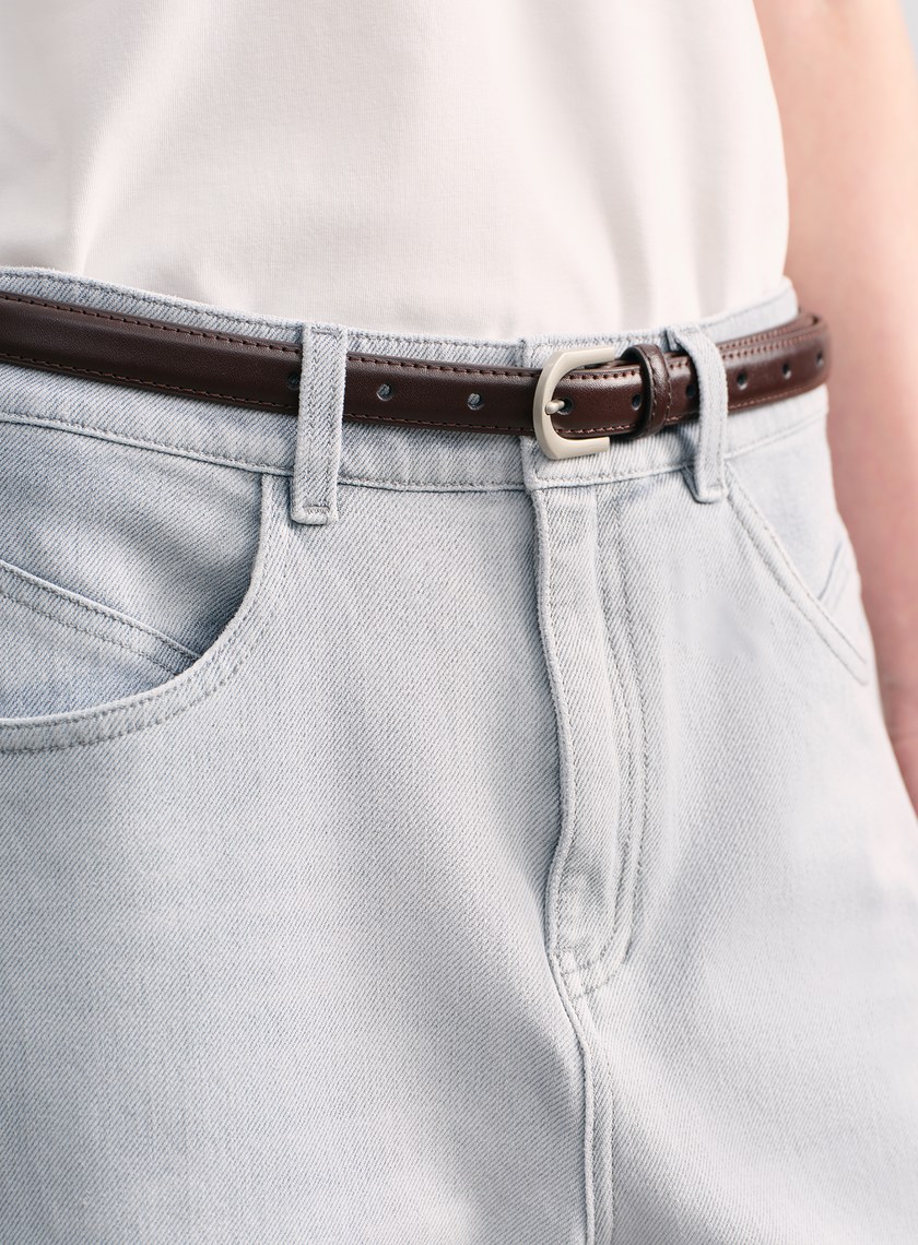 率性金屬圓框皮帶