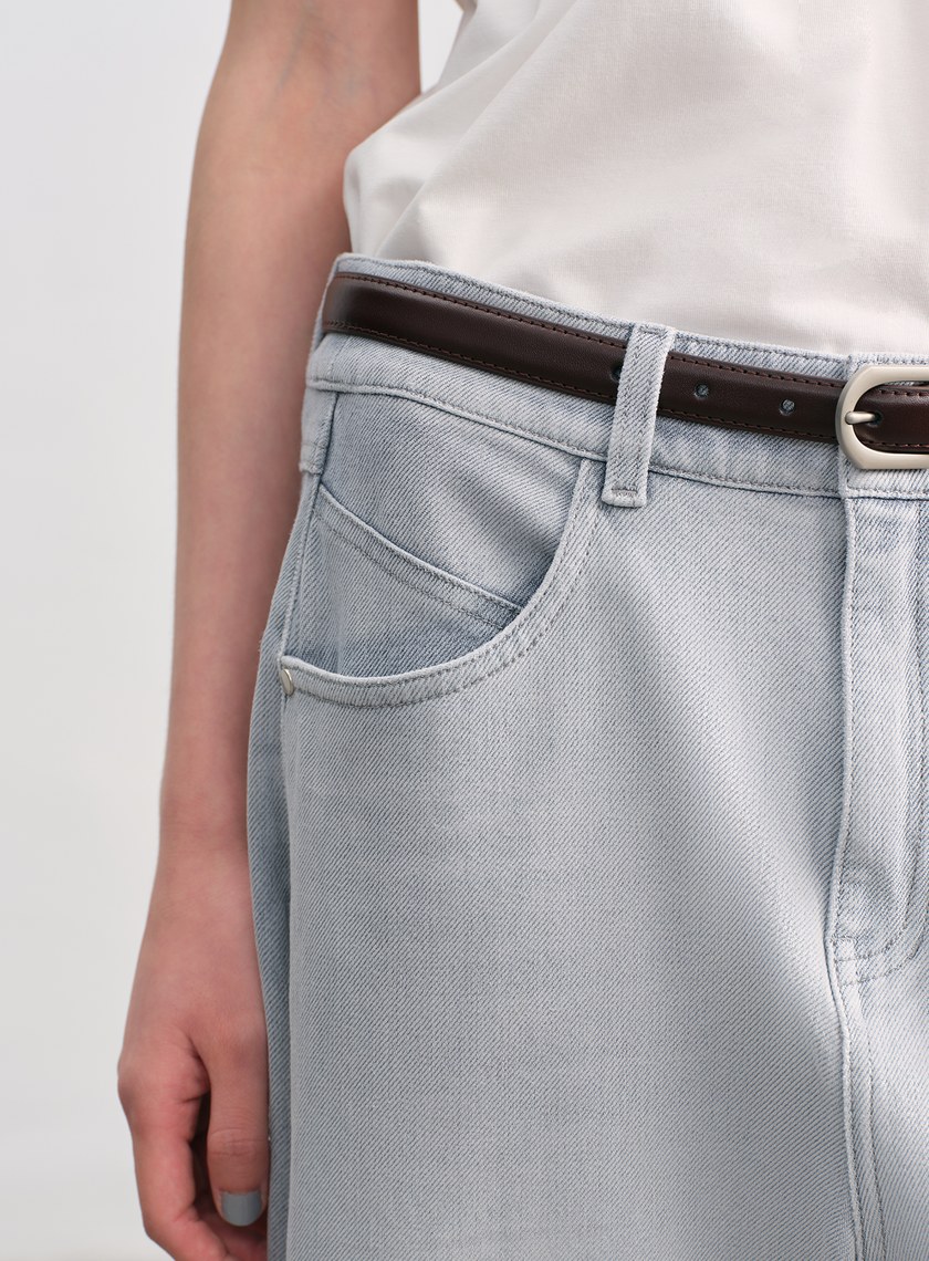 率性金屬圓框皮帶