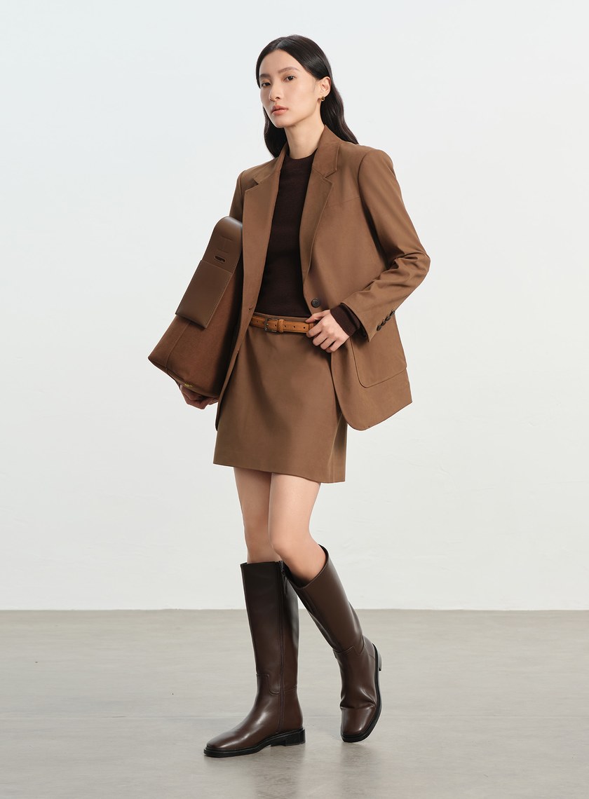 復古絨面牛皮方框皮帶