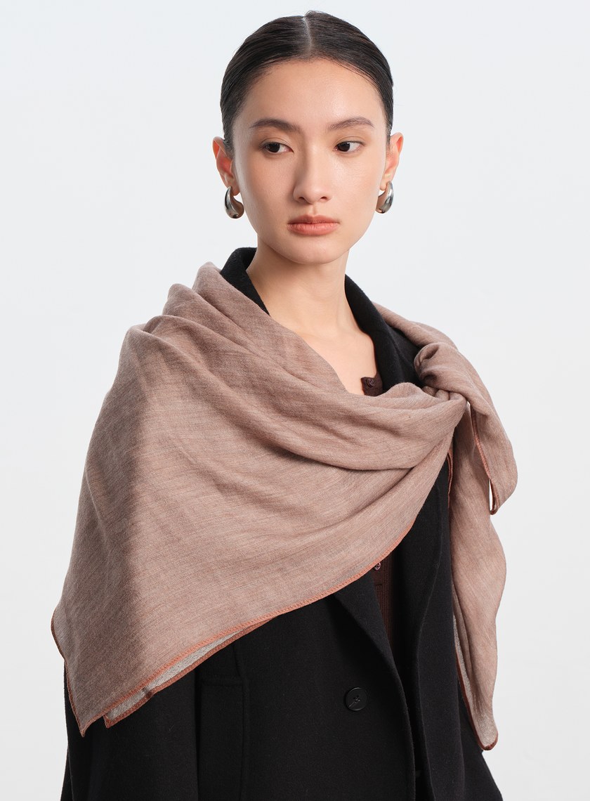 純羊毛薄款方巾