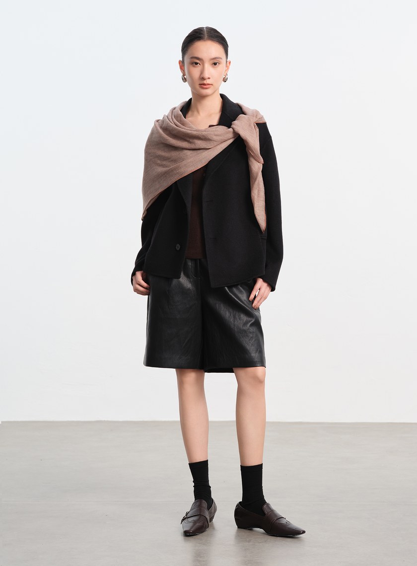 純羊毛薄款方巾