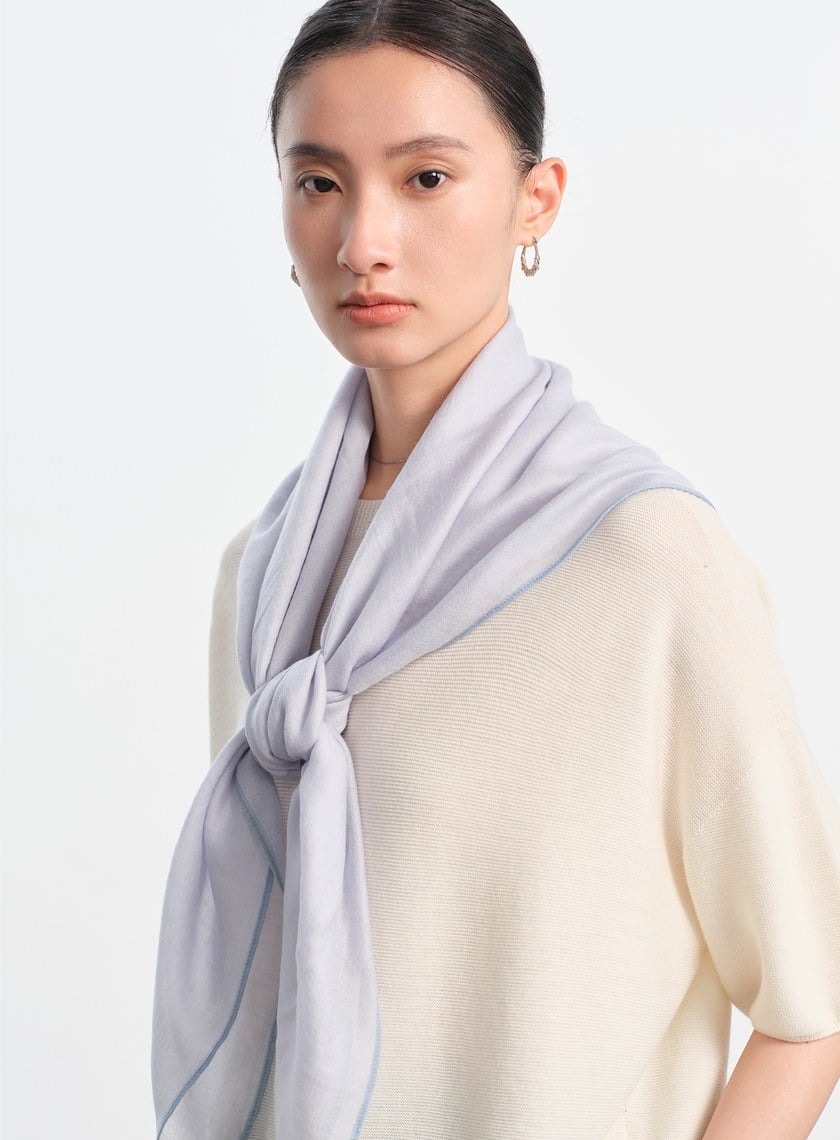 純羊毛薄款方巾