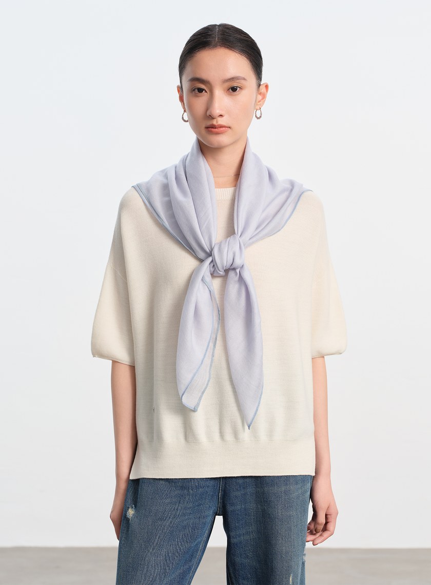 純羊毛薄款方巾