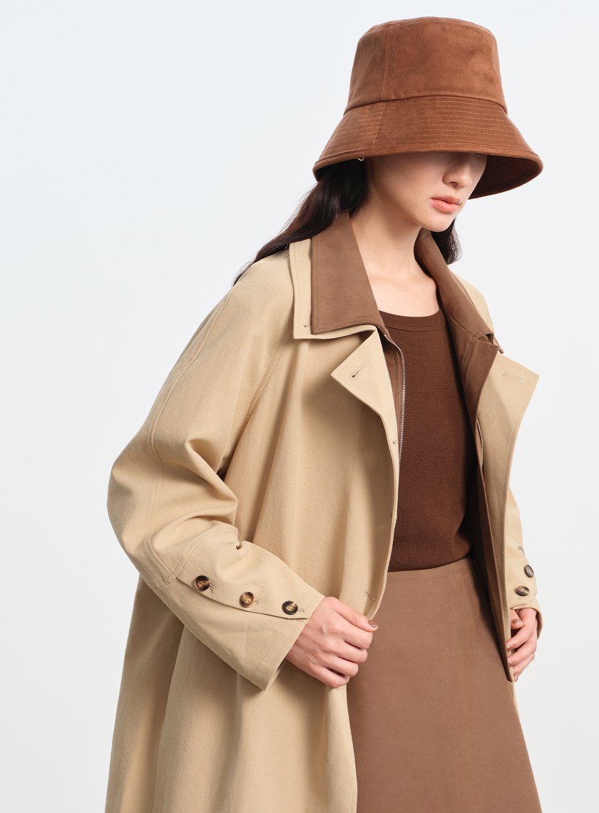 仿麂皮經典漁夫帽