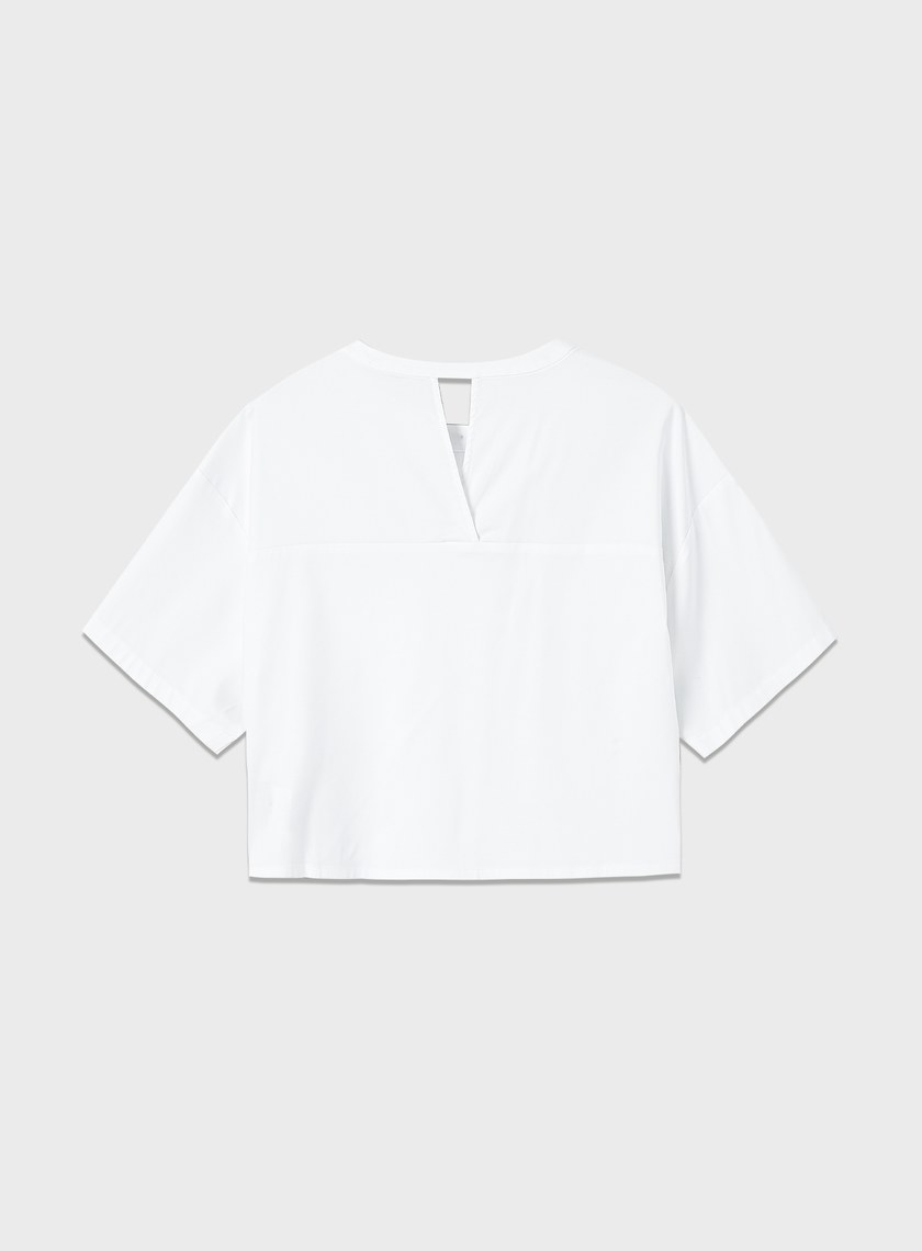 圓領鏤空短袖襯衫