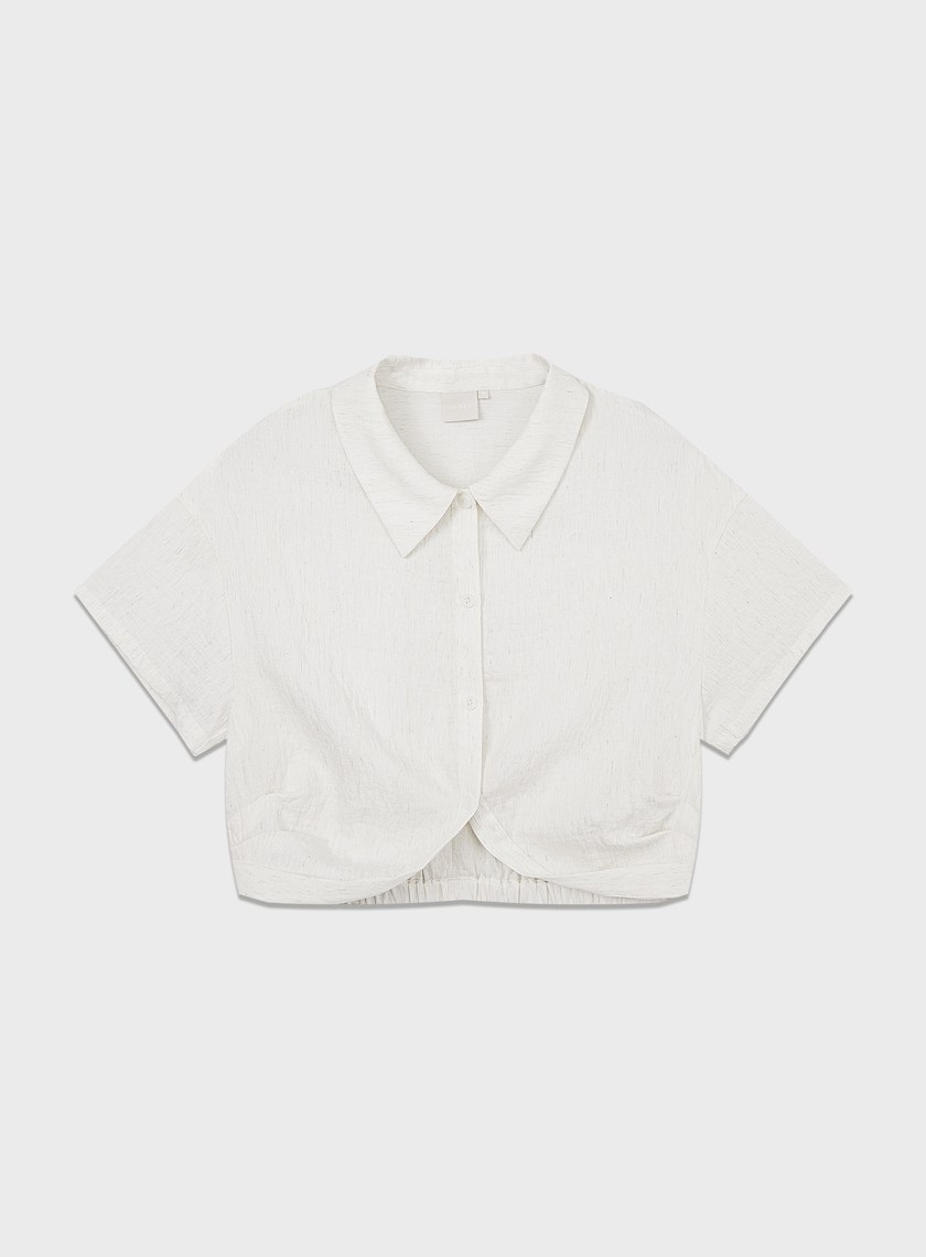 輕盈翻領短版襯衫