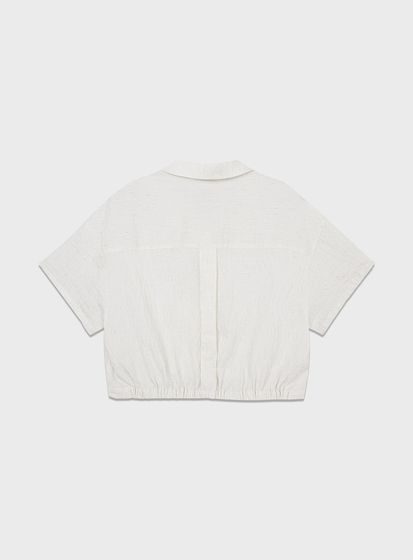 輕盈翻領短版襯衫