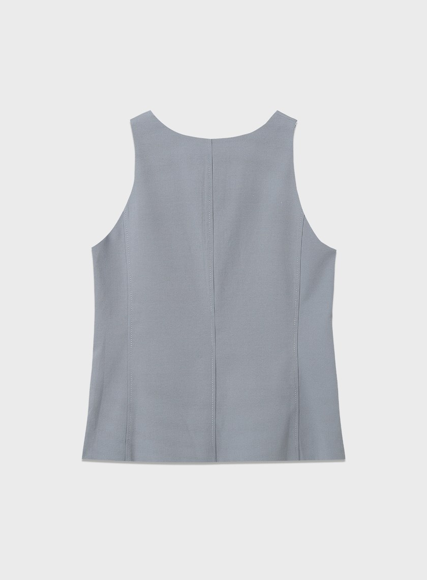 防曬陶瓷紗線削肩西裝背心