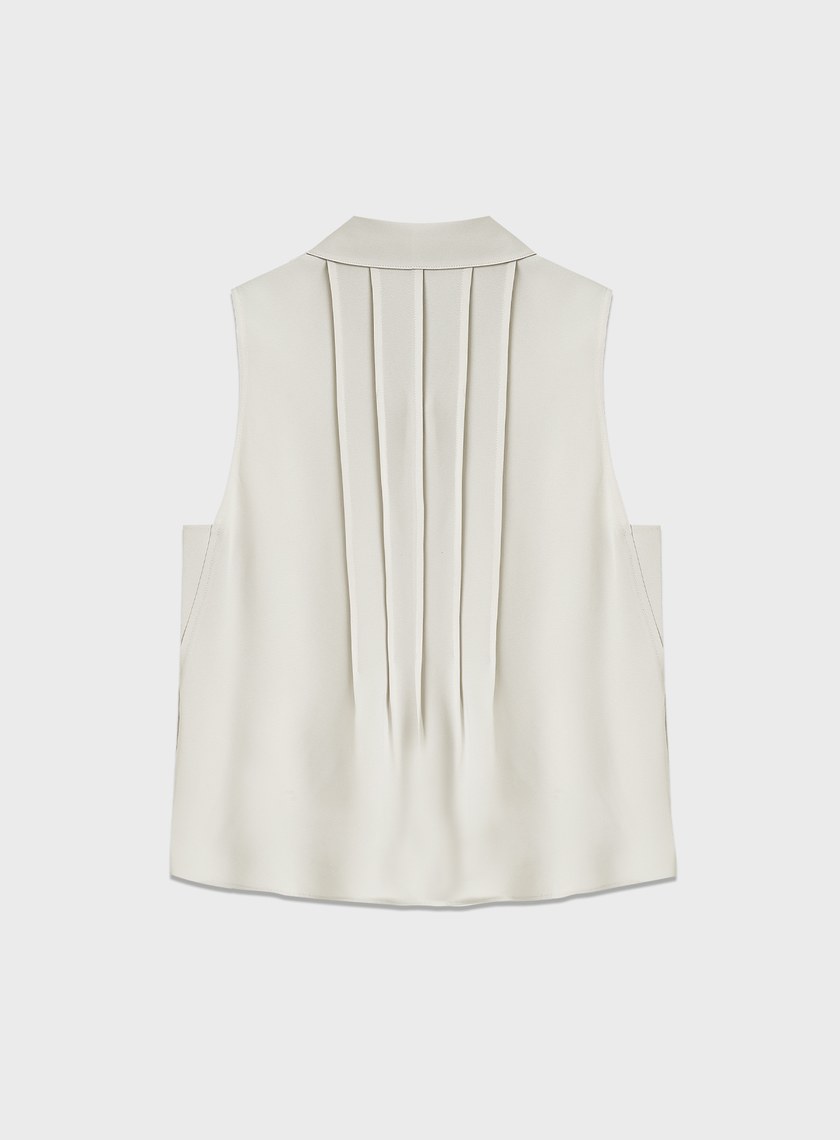 涼感醋酸無袖襯衫